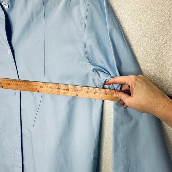 Loewe Light Blue Front Button Split Side Asymmetrical Hem Shirt Dress S - Picture 13 of 16